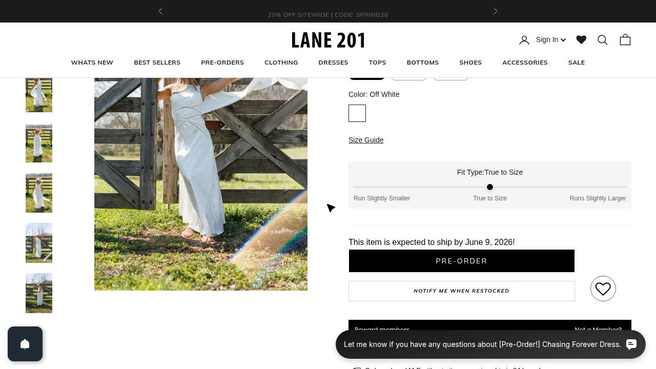 Lane 201 product page showing pre-order ships June 9 2026
