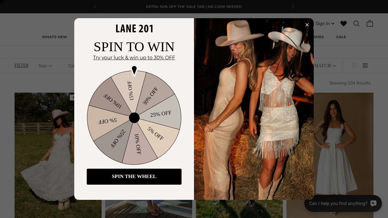 Spin to Win popup blocking the entire midi dresses page